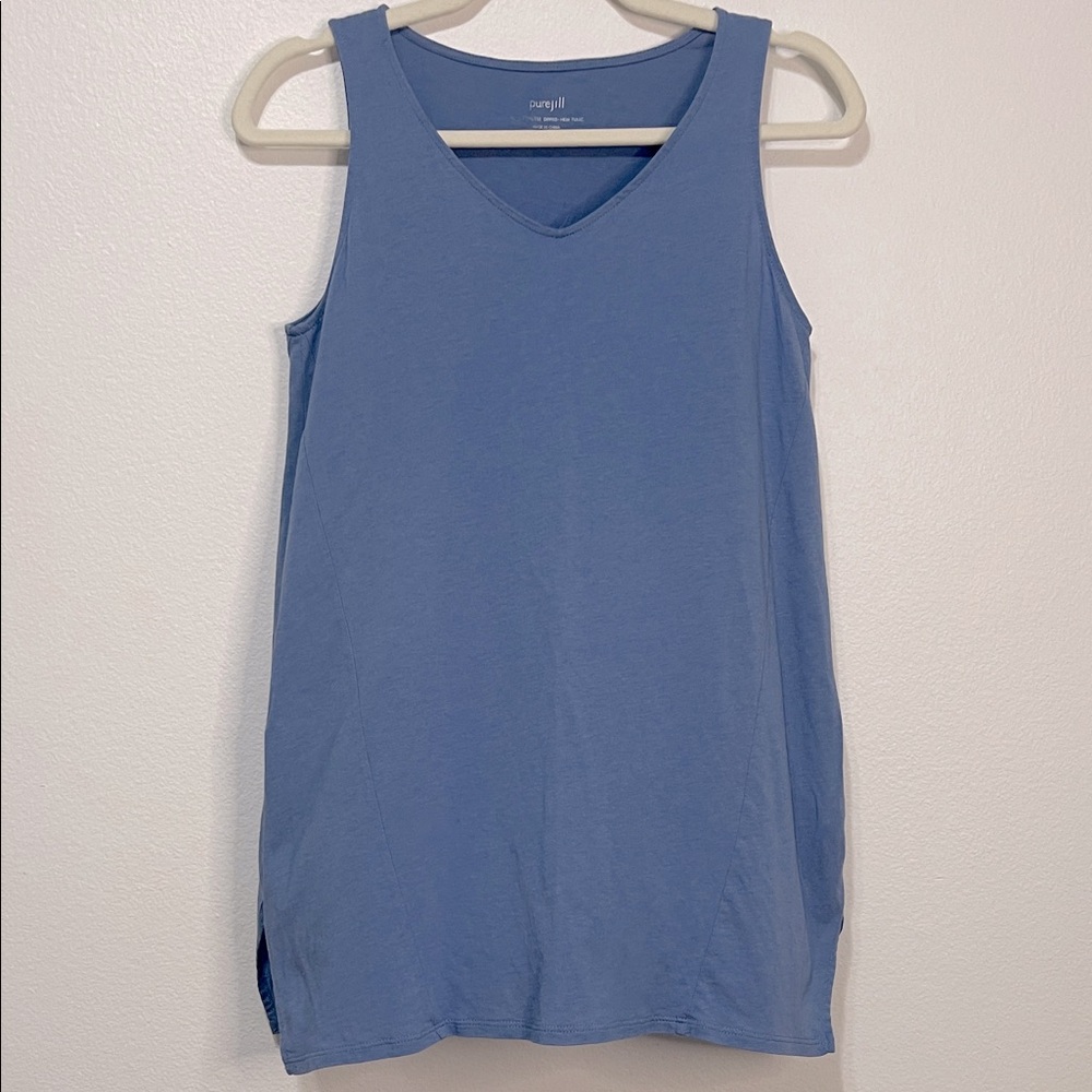 Pure Jill Casual Blue Tank Top Size X-Small PTP 17”-19” EUC